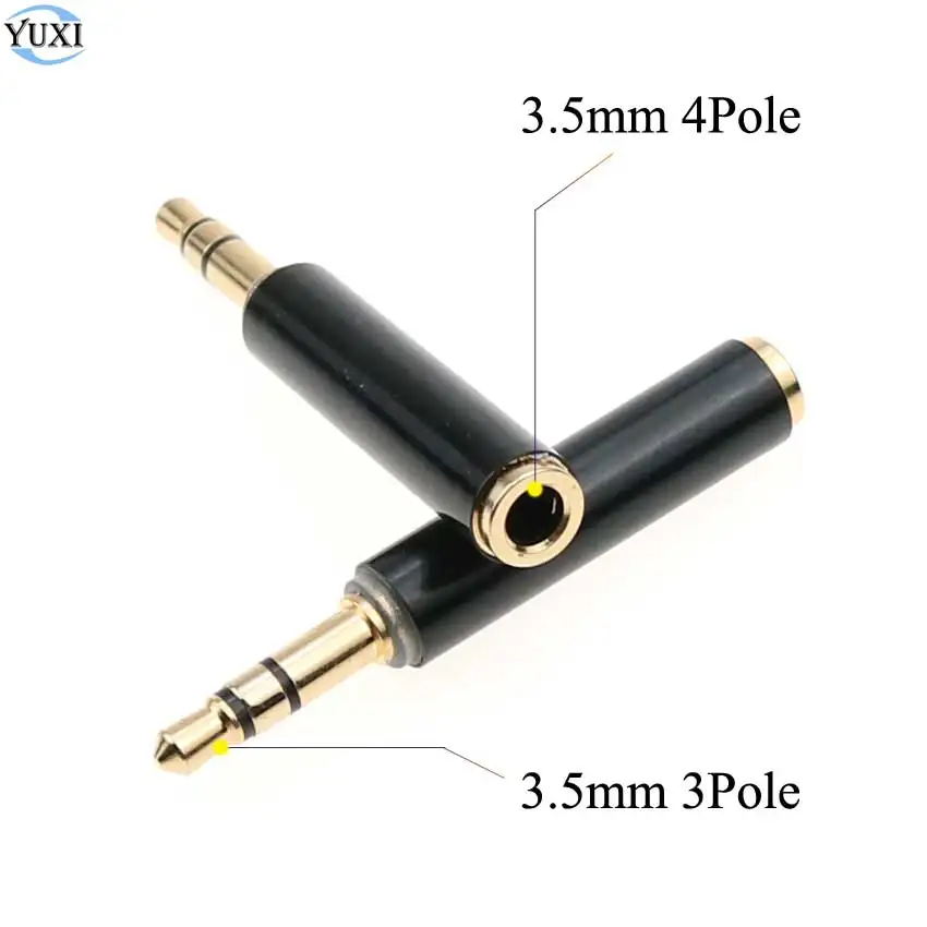 

YuXi 3.5mm 3pole Male to 3.5mm 4pole Female Jack Stereo Audio Adapter Headphone audio converter