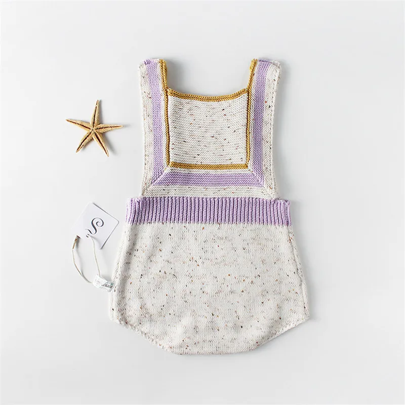 Bunvel 0-2year детский комбинезон, костюм, одежда для малышей, Детский костюм для новорожденных для мальчиков и девочек, Вязаный комбинезон в стиле пэчворк с геометрическим рисунком на каждый день одежда с узором