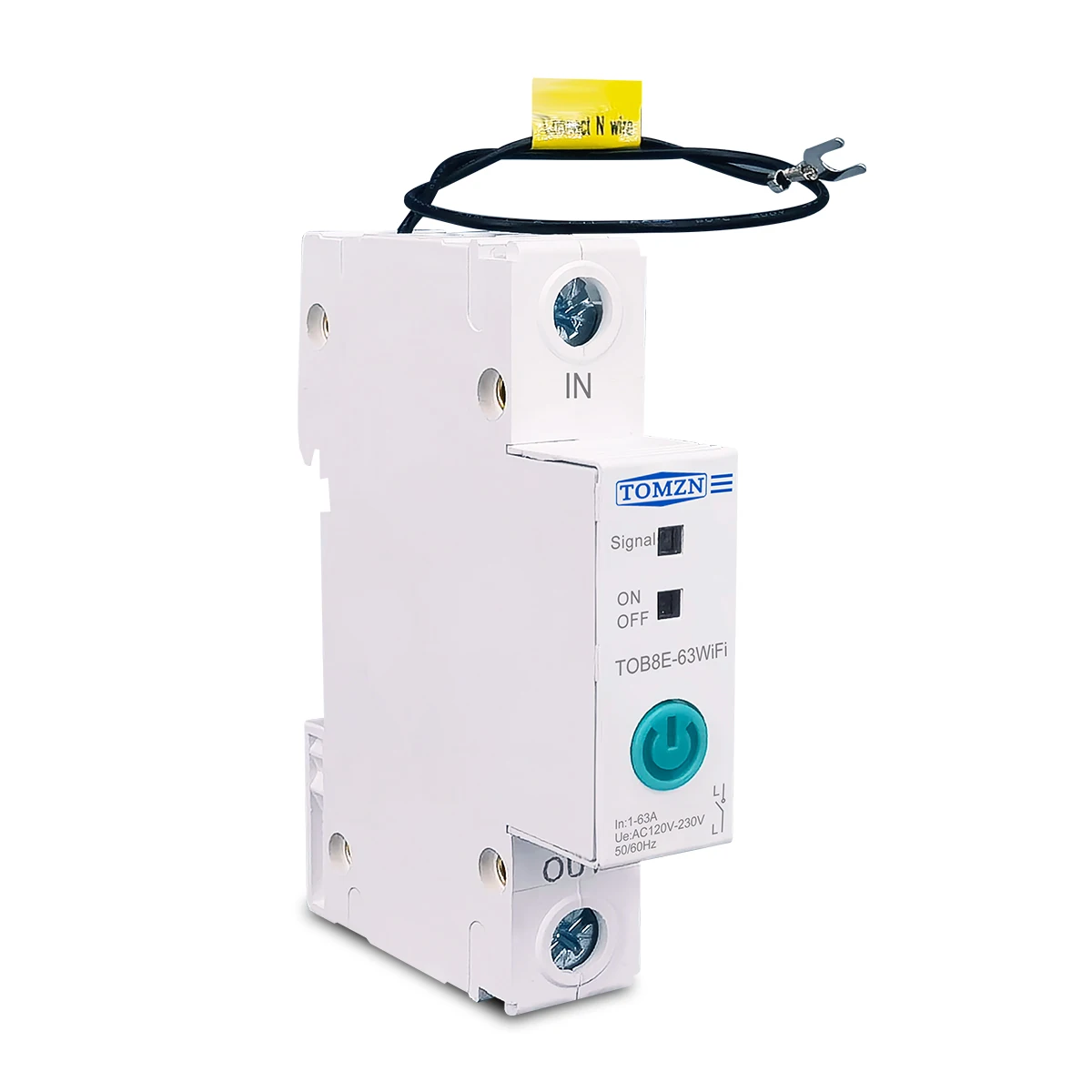 TOMZN 63A 딘 레일 WIFI 회로 차단기 스마트 스위치 Ewelink 앱으로 원격 제어 스마트 홈 18mm 63A 계량 기능 없음
