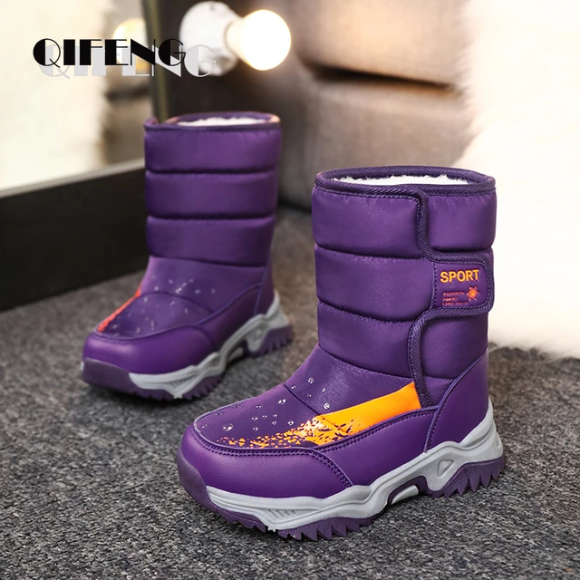 Zapatos informales antideslizantes para niños, botas de nieve de piel  cálida, zapatillas de invierno para niños