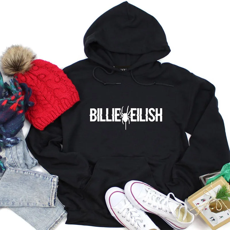 Мужская/Женская Популярная одежда с капюшоном и принтом Billie Eilish, Harajuku, повседневные толстовки Kpop, толстовка