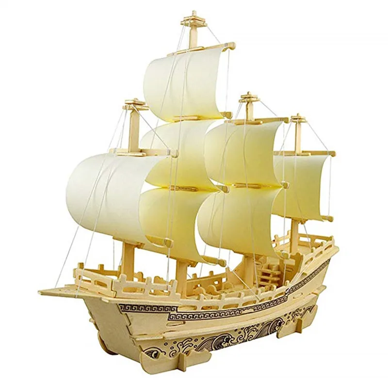 3D деревянный корабль головоломка игрушка лодка Пазлы Механическая деревянная