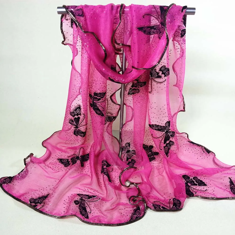 Шарф Для женщин модные Винтаж Бабочка Печатный платок, женский шарф элегантный длинный шарф шаль accesorios Mujer платки Femme