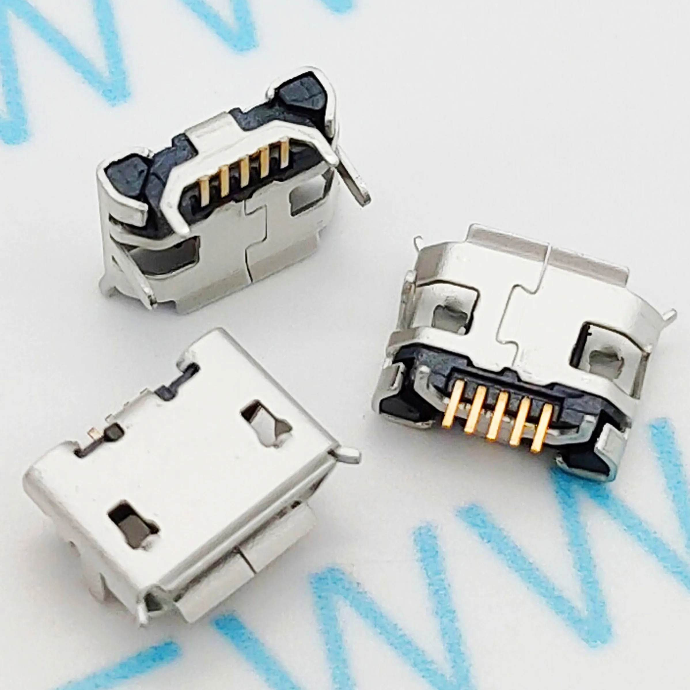 10Pcs Micro Usb Connector Jack Female Type 5Pin Smt Tail Charging Socket Pcb Board | Обустройство дома