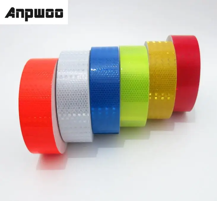 ANPWOO-Cinta adhesiva reflectante para coche, cinta de advertencia de seguridad, 5cm x 3m