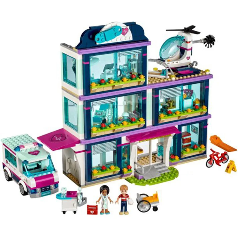 932 Piece Bricks Heartlake Hospital Girls Friends Model Building Blocks Girl Birthday Christmas Gift Toys For Children | Игрушки и хобби
