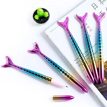 

12 PCS/LOT Creative Stationery Lovely Student Gel Pen Mermaid Pen Signature Pen Needle-like Neutral Pen