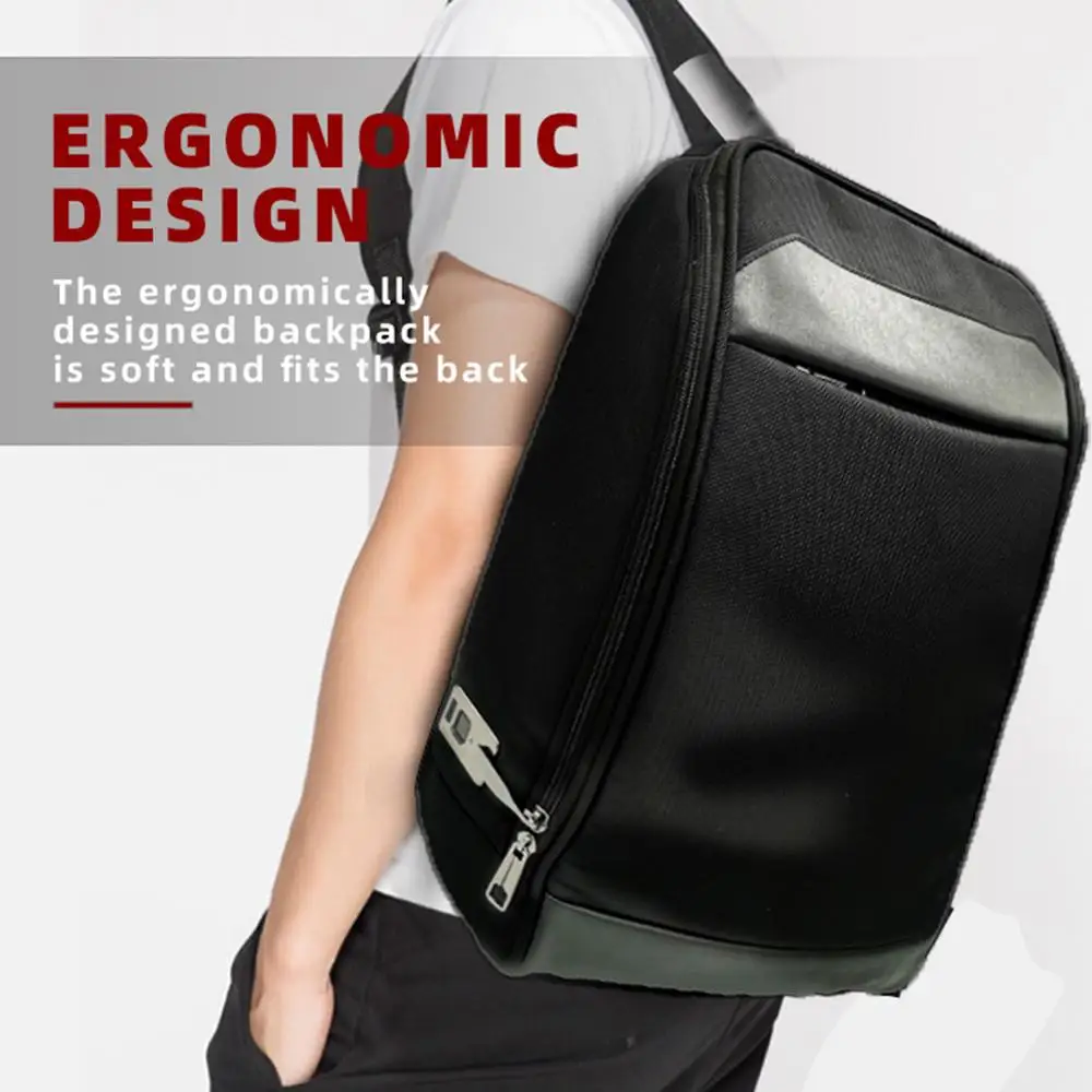 

Men Smart Fingerprint Lock Laptops Backpack USB Charging Port Anti-theft Safety Bag Large Capacity Waterproof Travel Bags