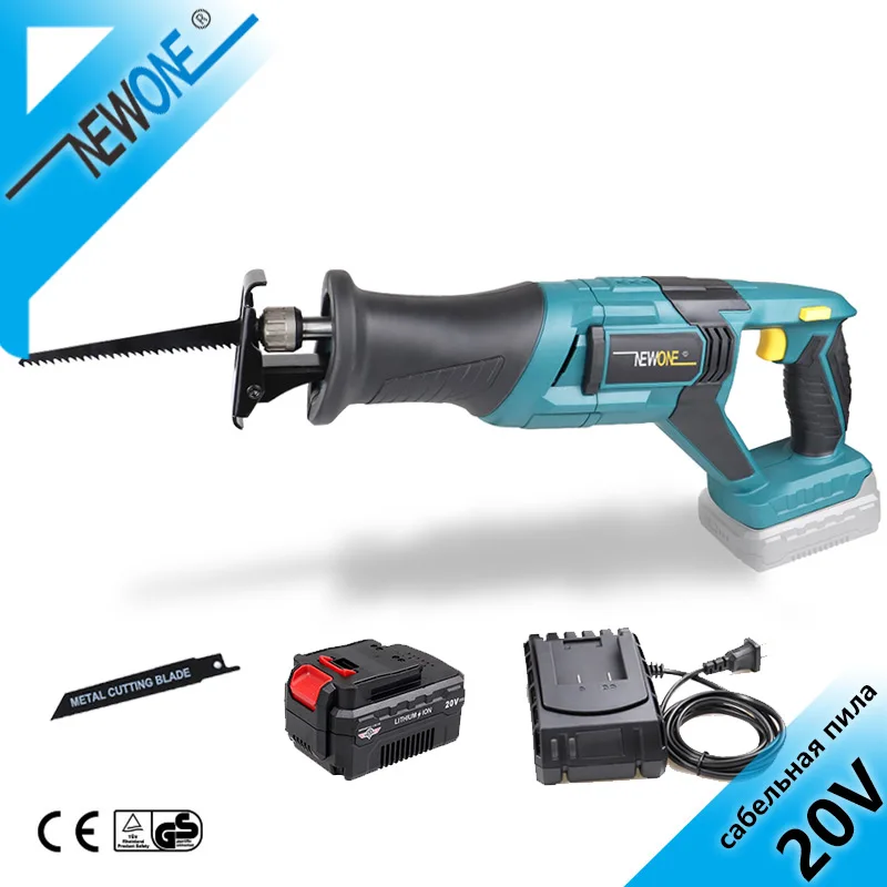 

NEWONE Cordless Saber Saw 20V Portable Multifunction Reciprocating Saw With Sharp Blade Woodworking Cutter