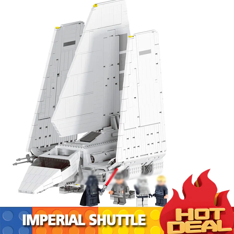 

Star Plan 35005 Compatible legoingLYs 10212 Wars Imperial Shuttle with Figures Model Building Blocks Bricks 05034 DIY Toy