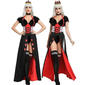 

Dancing Stage Costumes Ellie Playing Card Queen Of Diamonds Costume Halloween Makeup Party Stage Costume Sportswear