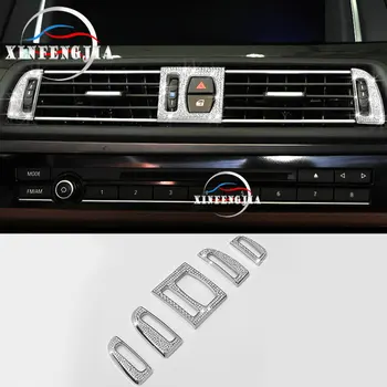 

For BMW 5 Series F10 2011-16 5PCS Crystal Decorate Front Air Switch Cover Trim