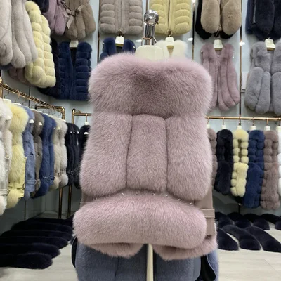 color10 Женский жилет из натурального меха, жилет из натурального Лисьего меха, хорошее качество, натуральный мех, жилеты, зимнее толстое теплое пальто без рукавов из лисьего меха - Цвет: color10