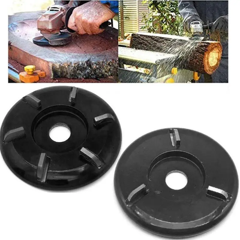 

90mm Diameter 22mm Bore Rotary Planer Black Curved Blade Power Wood Carving Disc