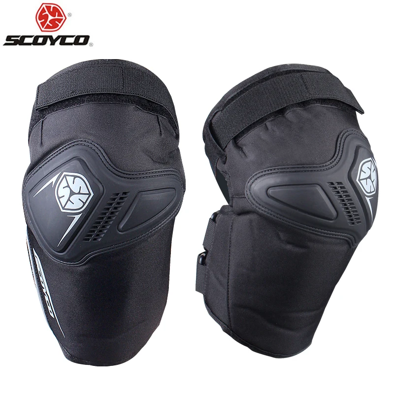 SCOYCO Motorcycle Knee Protector Hard Collision Avoidance Motocross Motorbike Knee Supportive Cycling Knee Shin Guard Red 