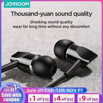 

Joyroom 3.5mm Earphone Sports Wired Earbuds Earphones In Ear Earphone For Xiaomi SAMSUNG Phone Computer With Mic Stereo Earpiece