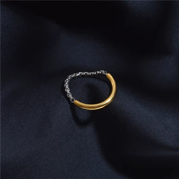 

Timeless Wonder Titanium 2 Tone Soft Box Chain Rings Women Stainless Steel Jewelry Sweet Boho Ins Designer Top Kpop Trendy 2245