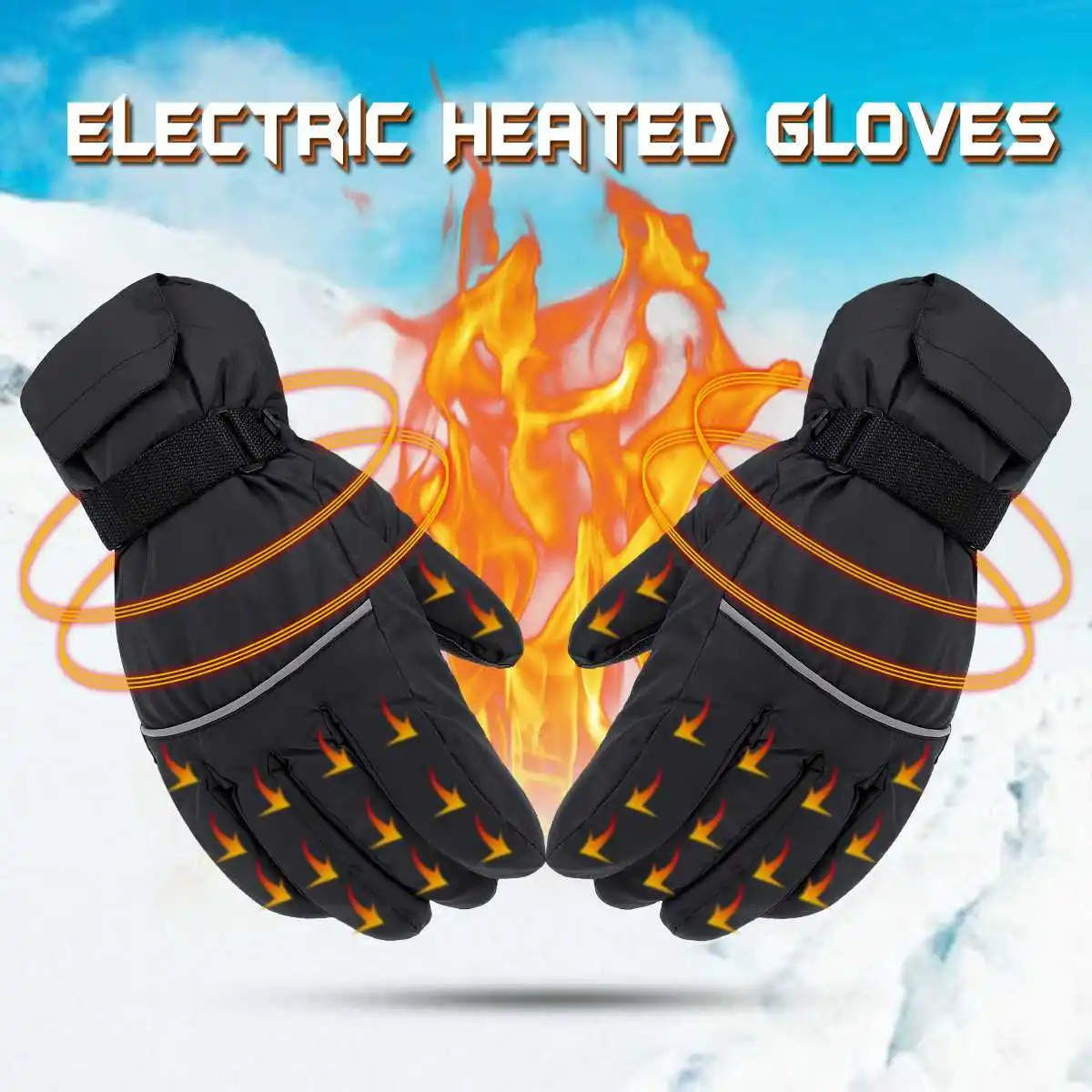 Мотоциклетные перчатки с подогревом водонепроницаемые ветрозащитные на батарейках охотничьи зимние Термические перчатки теплые велосипедные перчатки
