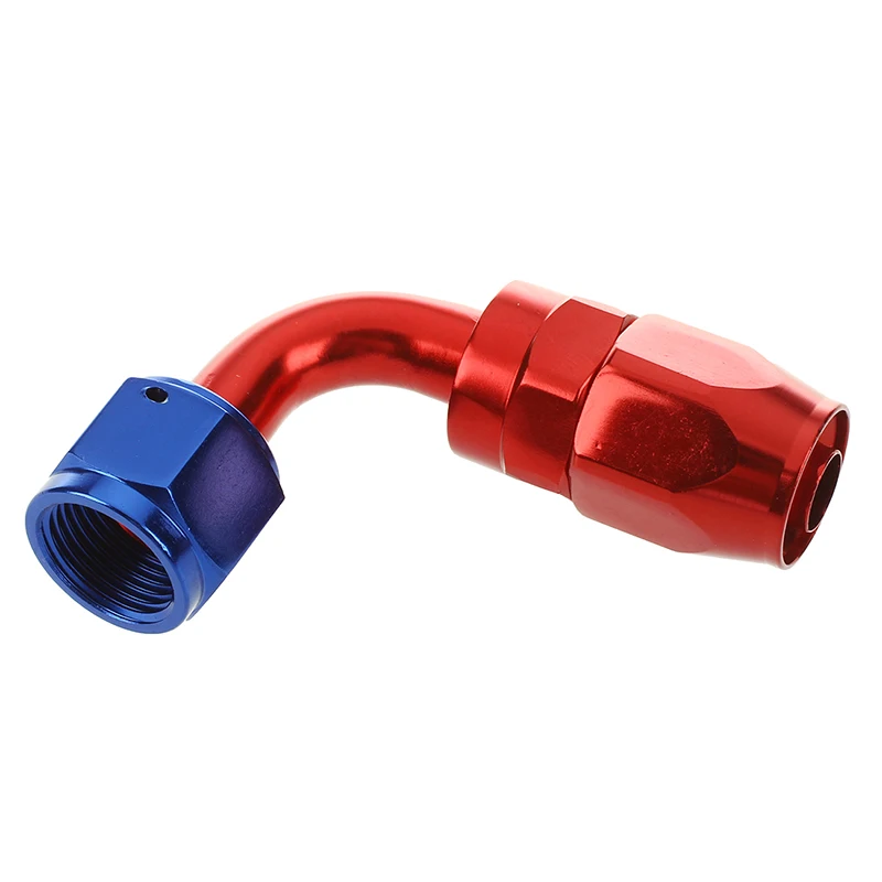 

AN8 90 degree Swivel Oil Fuel Hose End Fitting Adapter Aluminum Red&Blue