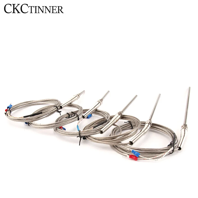 Thermocouple M8 1m 2m 3m 4m 5m Type K E J PT100 50mm 150mm 100mm 200mm Probe Screw Thread Cable Temperature Sensor 0-400℃ temperature sensor