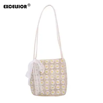 

EXCELSIOR Women bag Straw Bale in Summer 2020 Flower Fashion Designer Luxury Purses and Handbags Mini Shoulder bag Bolso Mujer