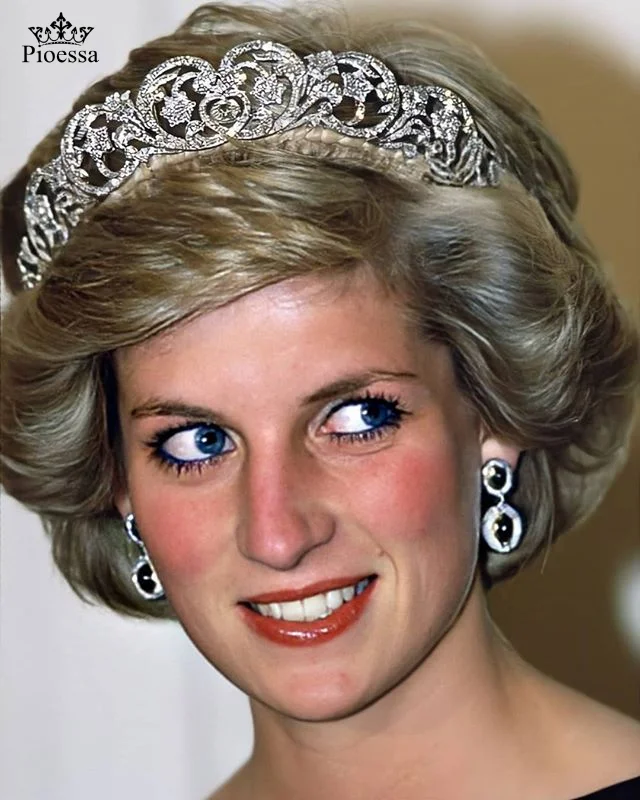 

Pioessa New European and American Royal Crown Princess Diana Wedding crown bride wedding zircon headdress accessories kingcrown