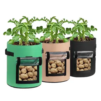 

7/10 Gallon Plant Growing Bag Vegetable Aeration Planting Pot Container Pouch Root Breathable Vegetable Round Reusable Planter