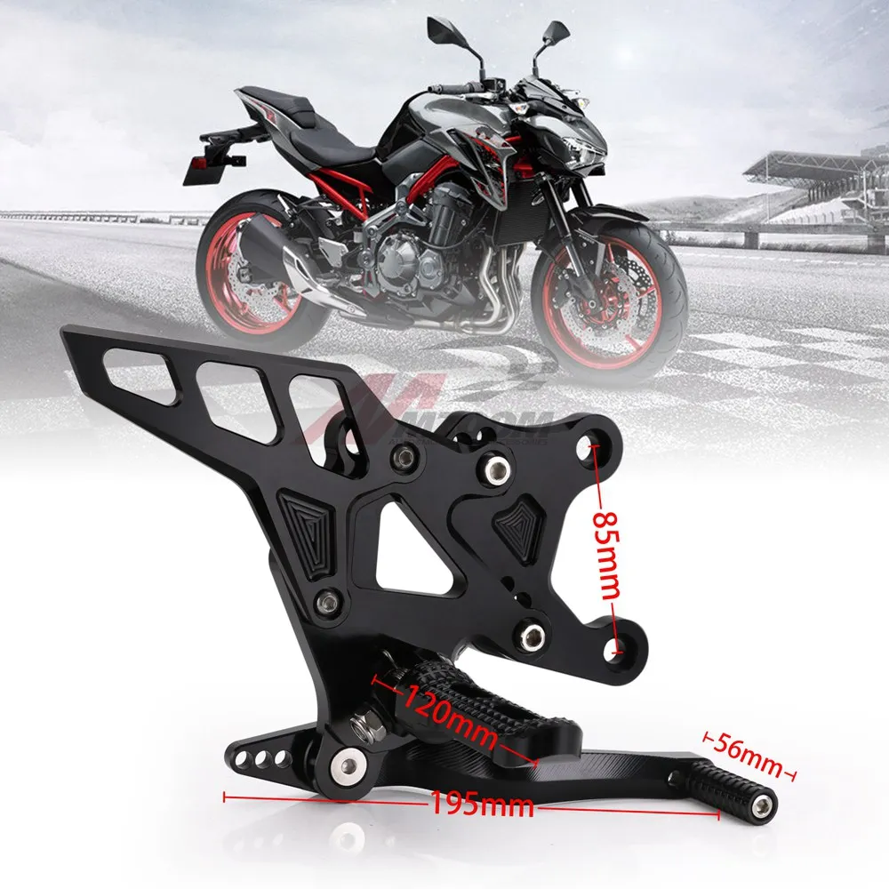 CNC Алюминиевые мотоциклетные регулируемые уличные велосипедные подножки Rearset подножки для ног для Kawasaki Z900 аксессуары