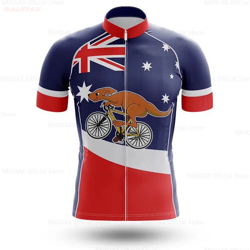 Australia Cycling Jersey Short Sleeve Road Bike Shirt Men's Summer