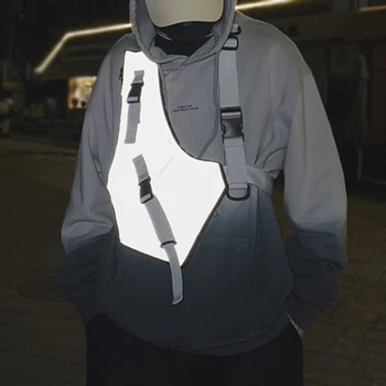 

Street Style Reflective Chest Bags for Men Women Multi-function Vest Function Tactical Shoulder Chest Rig Bag G197
