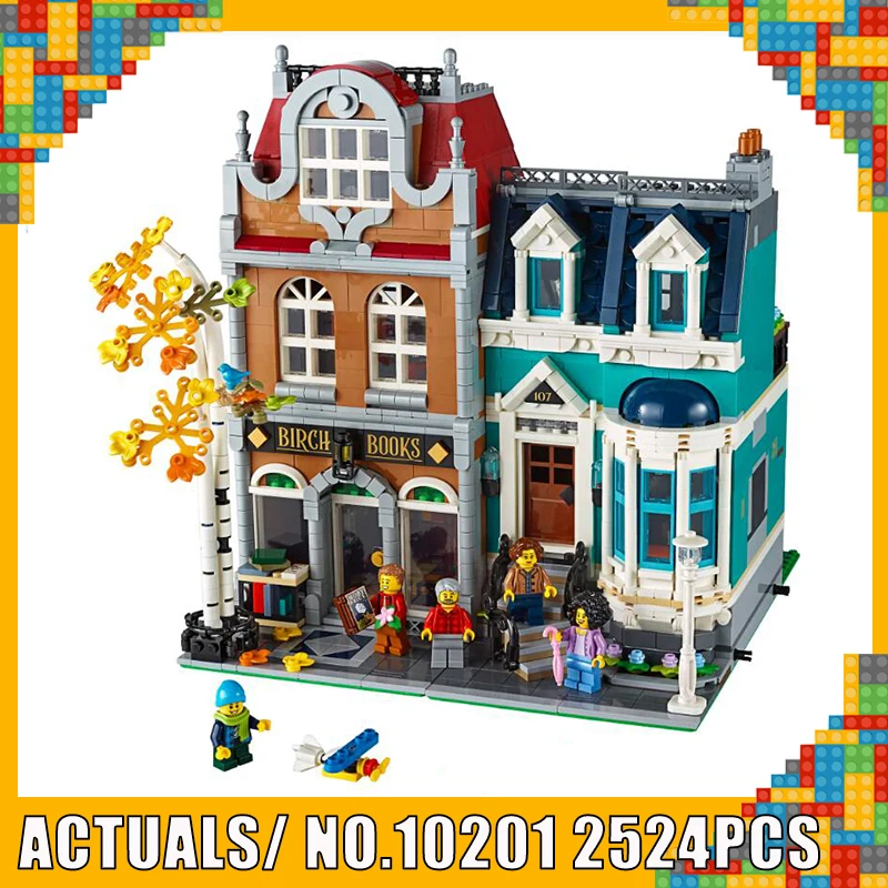 

Creator Architecture City Expert Street View 10270 2524PCS for European Style Bookshop Building Blocks Compatible lEGOED Toy