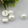 Meetee White Round Pearl Plastic Buttons, Shank Buckles, Clothing Decor, Sewing Accessories, Scrapbooking, 9mm, 11mm, 15mm, 18mm 3