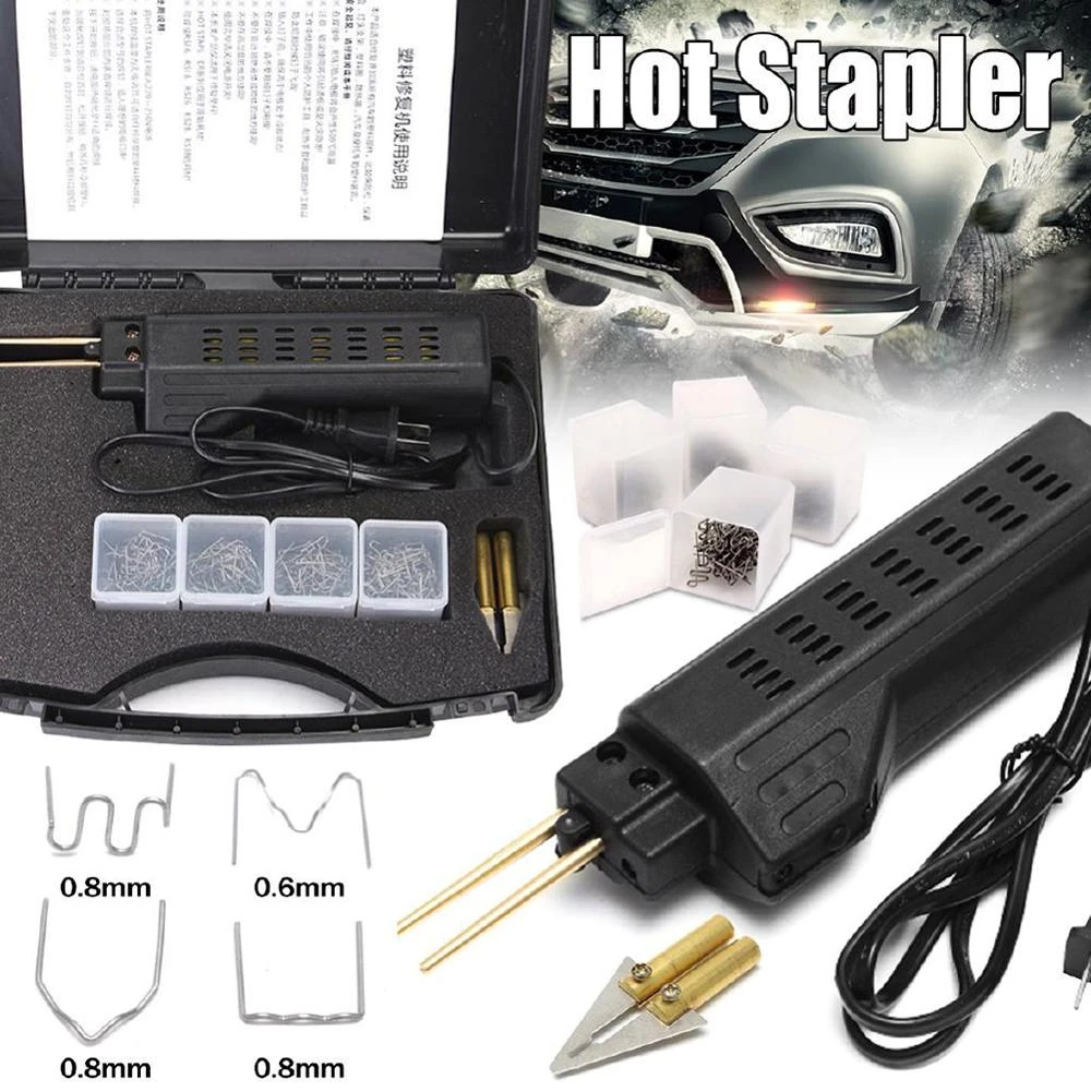 Hot Stapler Car Bumper Fender Fairing Welder Gun Plastic Repair Kit 400 Staples 