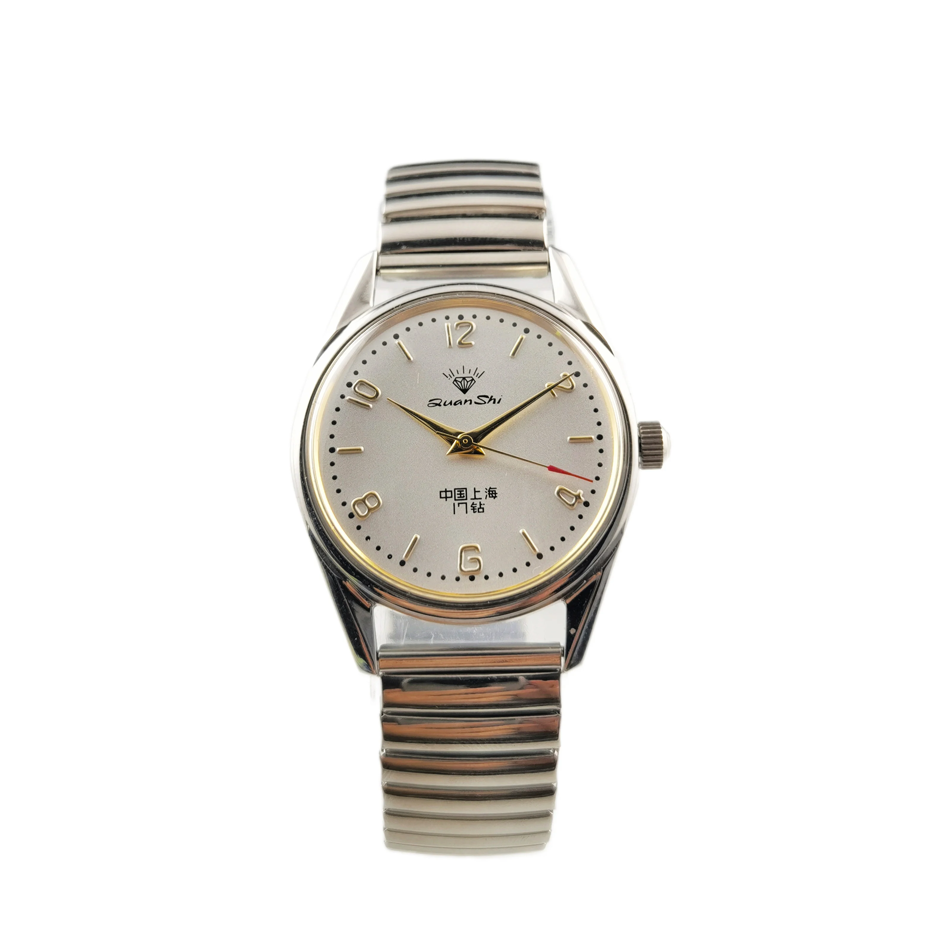 Shanghai Watch Mechanical Watch Men's Manual Spring 17 Diamond Retro Watch 8120 