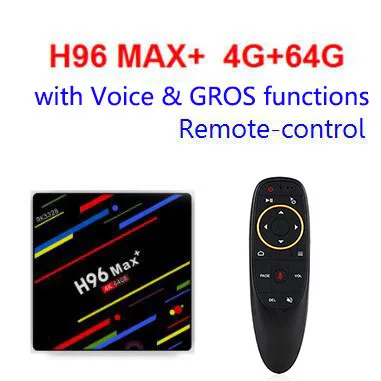 Новейший H96 Max+ Android tv Box Android 9,0 2,4G 5G WiFi Ip tv 4K box 4G 64G или 4G 32G или 2G 16G Голосовое управление GROS RK3328 - Цвет: 4G64G voice GROS