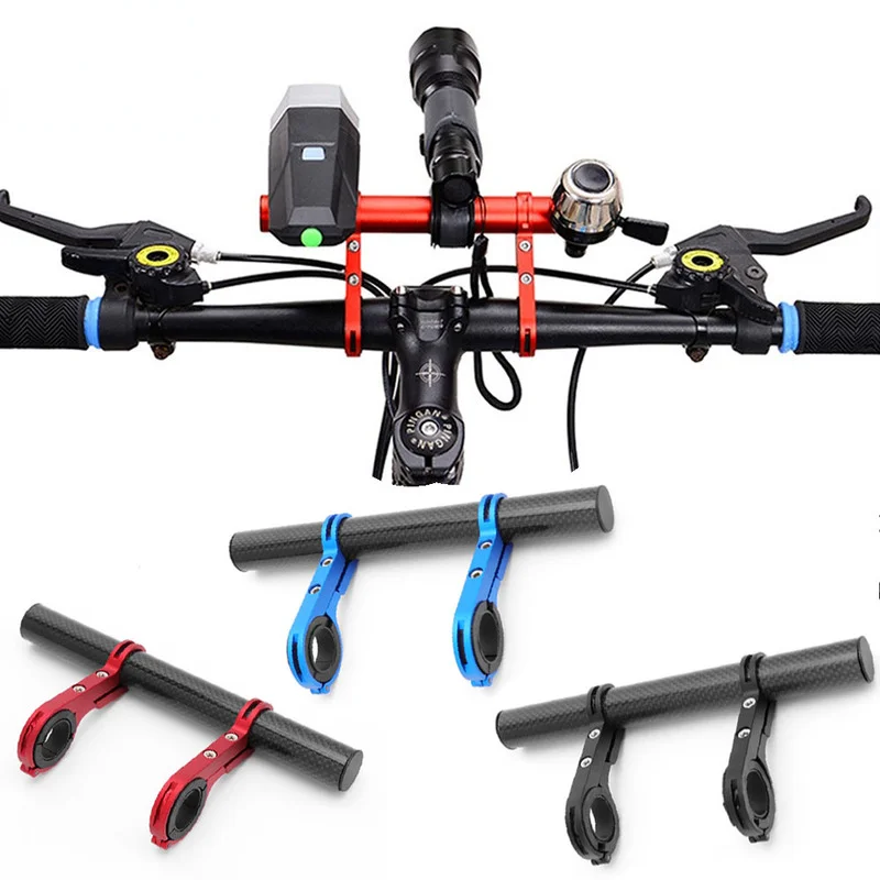 Bicycle Handlebar Extended Bracket Bike Headlight Mount Bar Computer Holder Lamp Support Rack Alloy Fiber Stand