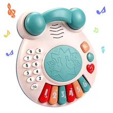 Младенцы Музыка Свет Музыкальный барабан электронная клавиатура телефон барабан детская песня образовательная сенсорная обучение маленьких детей игрушка