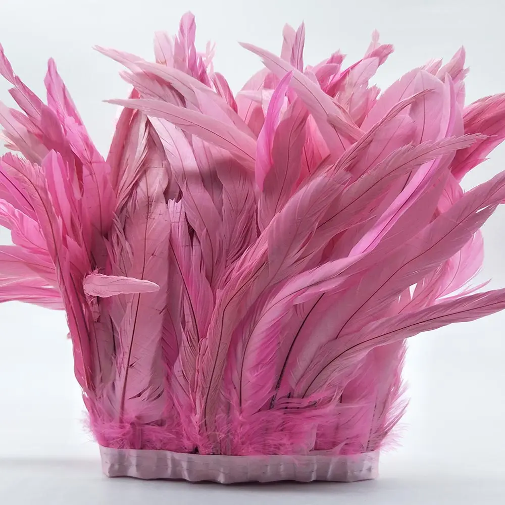 10Yards Rooster Tail Feather Trim Width 10-12 inches/25-30cm Craft tail Feather Fringe Trim Plume Ribbon