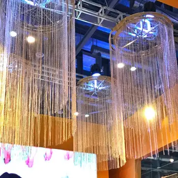

Door String Curtain Shiny Tassel Flash Line Door Window Curtain Valance Divider Decorative for Party Bedroom Wedding