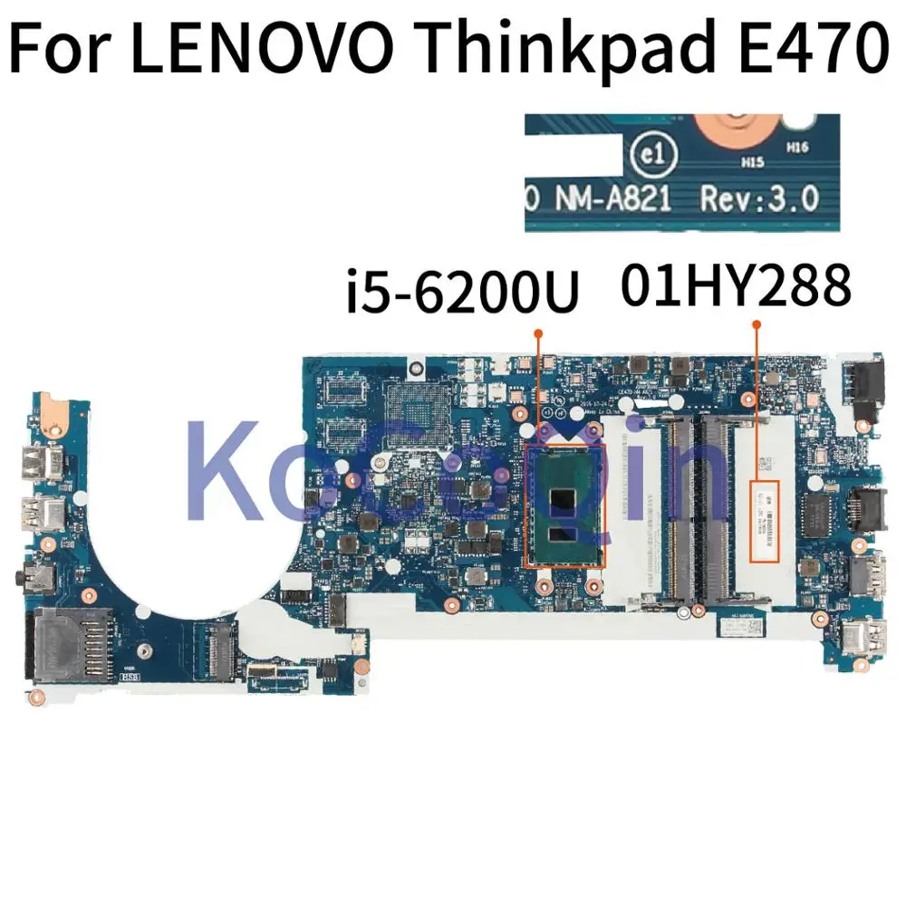 For LENOVO Thinkpad E470 E470C Notebook Mainboard SR2EY I5-6200U 01HY288 CE470 NM-A821 Laptop Motherboard | Компьютеры и офис