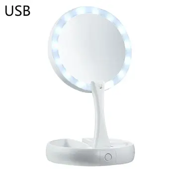 

Double-sided Desktop LED Makeup Mirror with Light Portable Folding Mirrors