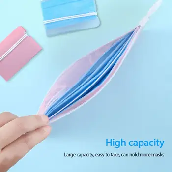 

Face Mask Storage Bag Zipper Storage Bag Cosmetic Container Portable Face Mask Clip Mini Travel Bag Storage Bags Masks Organizer