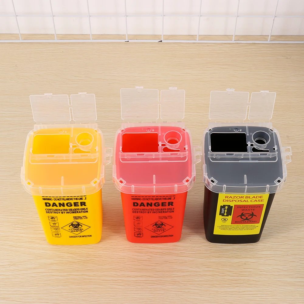 Контейнер для заточки 1 л корзина биоопасных игл пирсинга коробка хранения