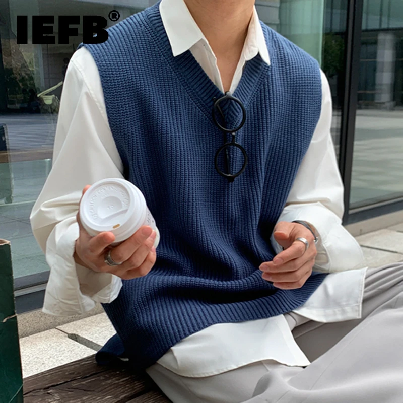 IEFB Korean Style Fashion Chic New mail order Color Solid Max 40% OFF To Knitting Pullovers