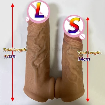 New Silicone Penis Extender Reusable Condoms Big Penis Sleeve Dick Cover Dildo Enlargement Male Cock Ring Adult Sex Toys For Men 5