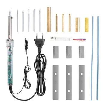 

ABSF 22Pcs Adjustable 100-450 Degree Eu 220V 60W Remove Uv Glue Soldering Iron+Blade For Lcd Screen Refurbish Repair Tool Eu Plu