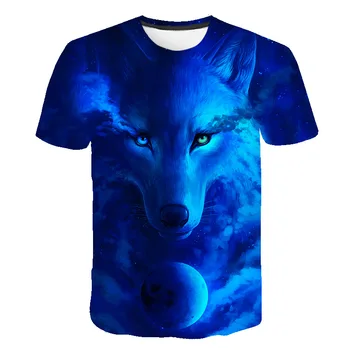 

2018 Newest Wolf 3D Print Animal Cool Funny T-Shirt kids Short Sleeve Summer Tops T Shirt Tshirt boys girls Fashion T-shirt