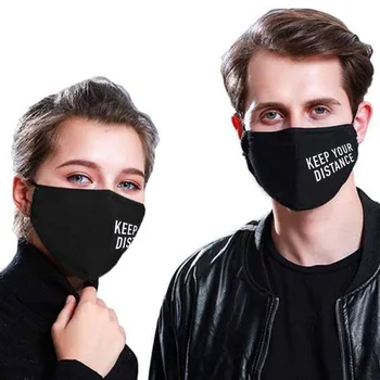

Letter Printed Adult Face Mask Washable Reusable Black Masks Breathable Fabric Mouth Cover Women Men Mondkapjes Wasbaar Masque