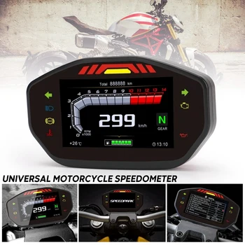 

Universal Motorcycle LCD Digital Speedometer TFT Moto Odometer with 6 Gear Backlight and Sensor B, for 1,2,4 Cylinders
