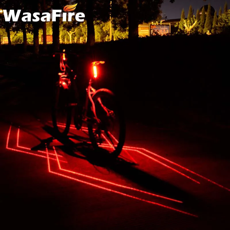 WasaFire складной лазерный светодиодный велосипед светильник USB Перезаряжаемые велосипед передний задний фонарь светильник безопасности Предупреждение хвост светильник велосипедная задняя фара лампы